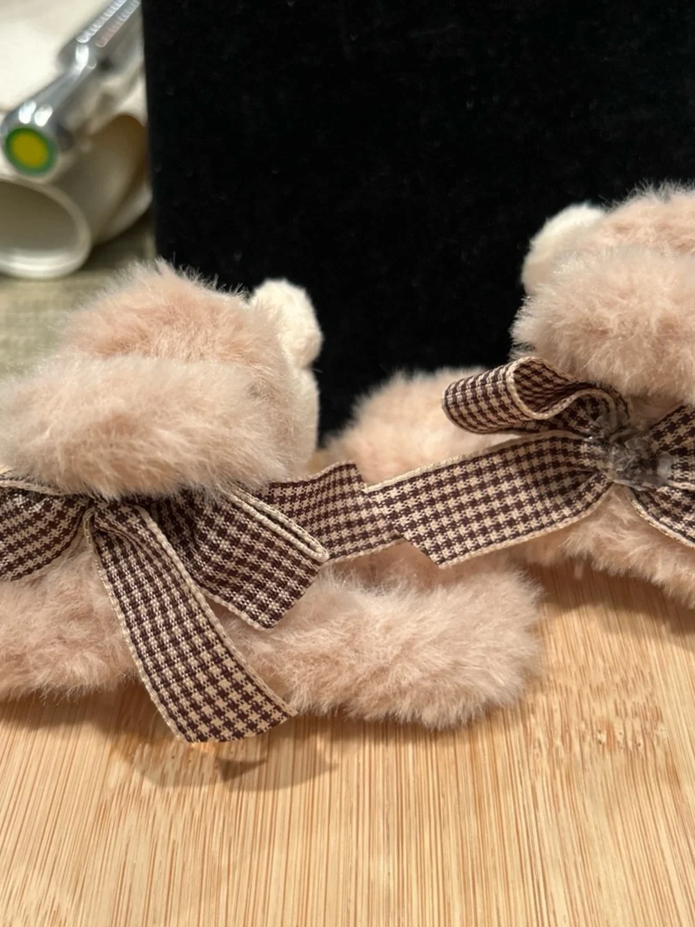 Plush Beige Bear Hair Claw Clip- Soft Bear Clip-On